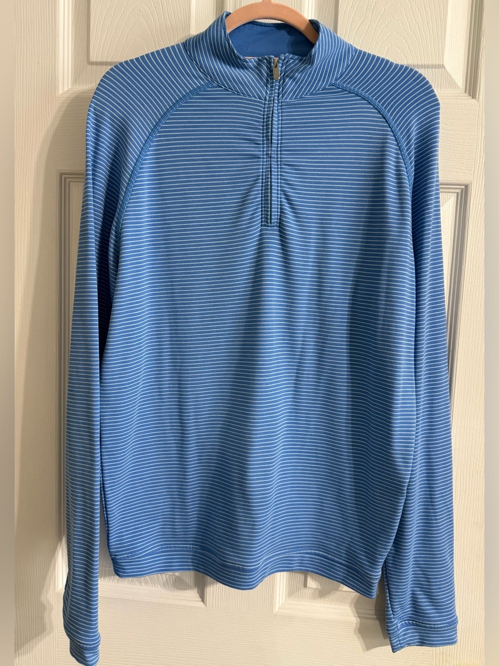 Peter Millar Stripe Performance Quarter-Zip Pullover. - Picture 4 of 9